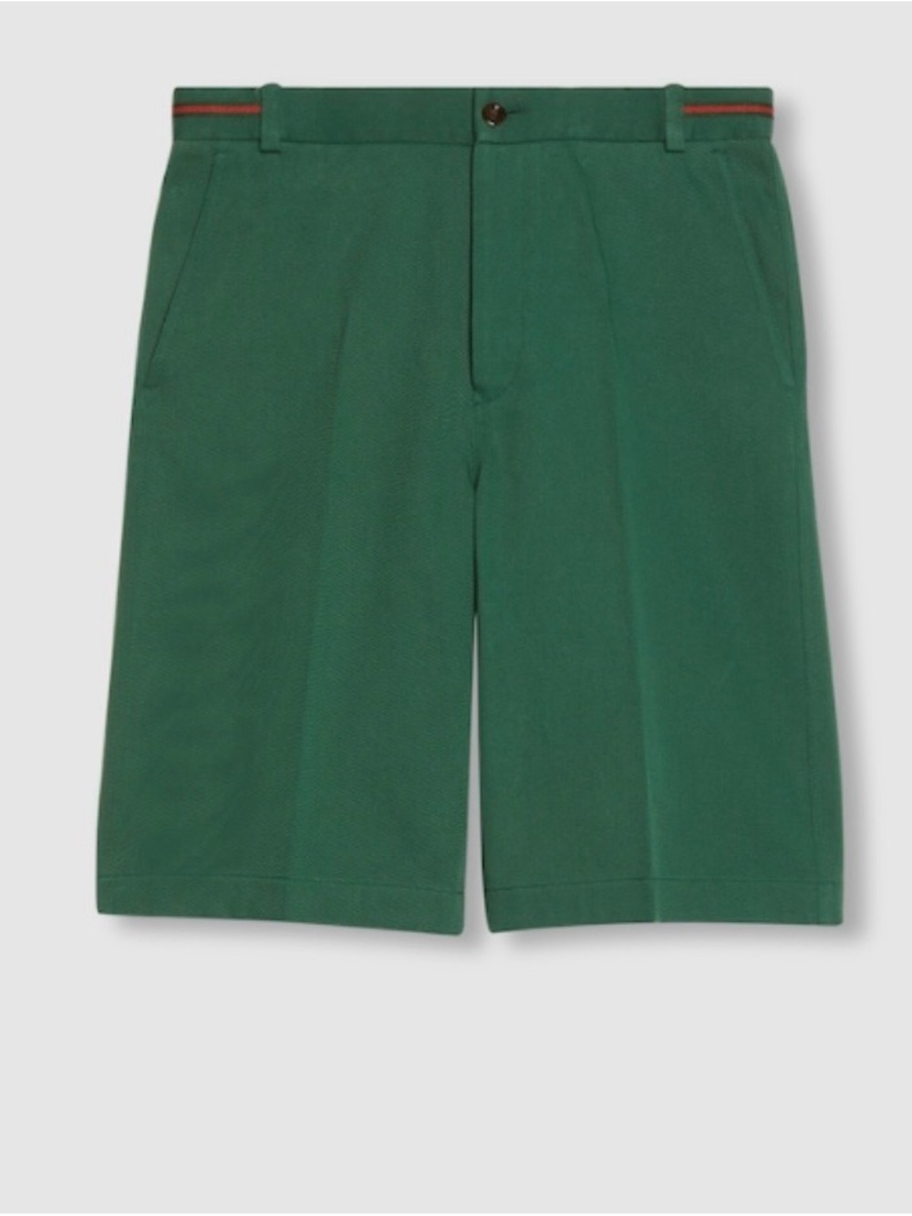 Gucci Green Flat-Front Tailored Shorts